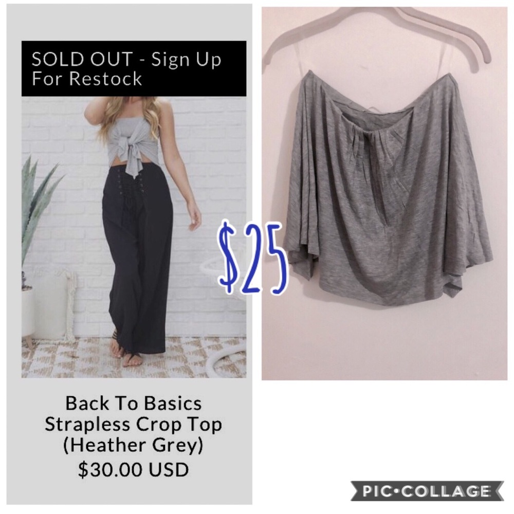 Strapless flowy crop top